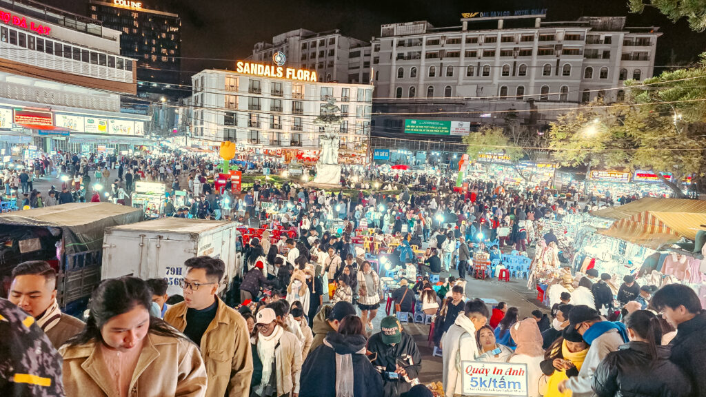 da lat vietnã praça lotada no fim de semana